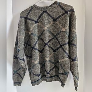 Vintage Jantzen Classics Sweater Geometric Diamond Multicolor M Coogi Cosby 80s